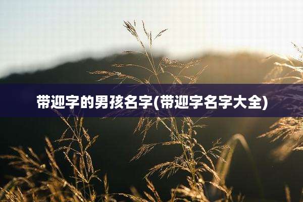 带迎字的男孩名字(带迎字名字大全)