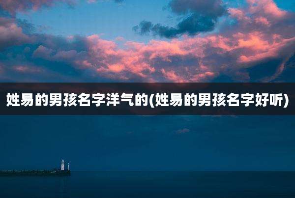 姓易的男孩名字洋气的(姓易的男孩名字好听)