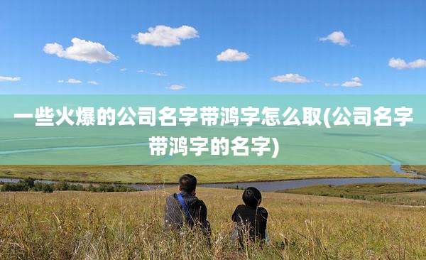 一些火爆的公司名字带鸿字怎么取(公司名字带鸿字的名字)