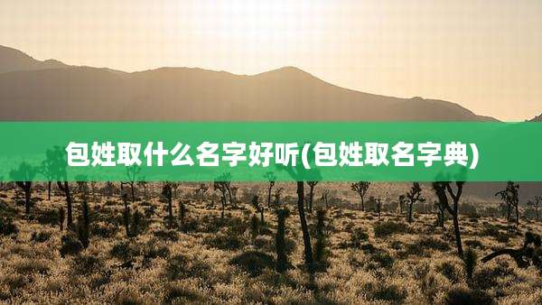 包姓取什么名字好听(包姓取名字典)