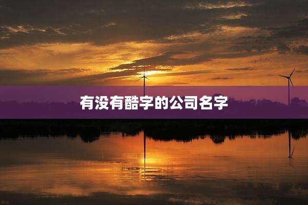 有没有酷字的公司名字