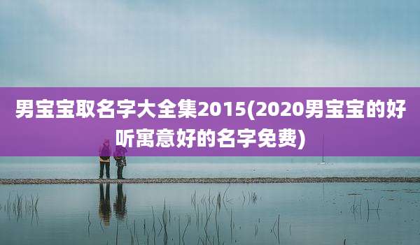 男宝宝取名字大全集2015(2020男宝宝的好听寓意好的名字免费)