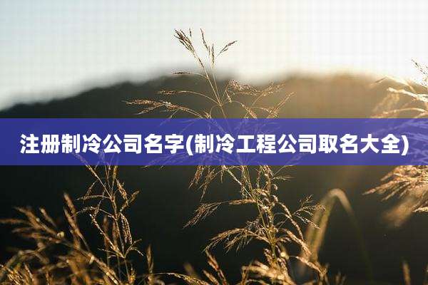 注册制冷公司名字(制冷工程公司取名大全)