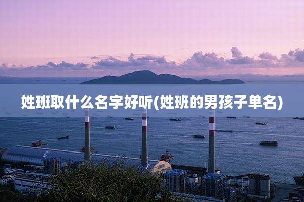 姓班取什么名字好听(姓班的男孩子单名)