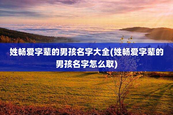 姓畅爱字辈的男孩名字大全(姓畅爱字辈的男孩名字怎么取)
