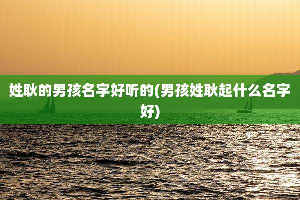 姓耿的男孩名字好听的(男孩姓耿起什么名字好)