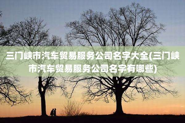 三门峡市汽车贸易服务公司名字大全(三门峡市汽车贸易服务公司名字有哪些)