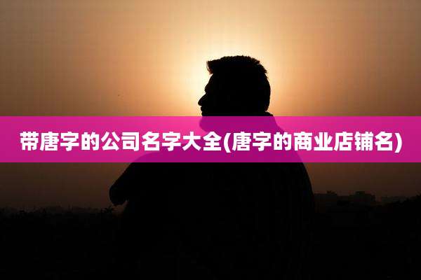 带唐字的公司名字大全(唐字的商业店铺名)