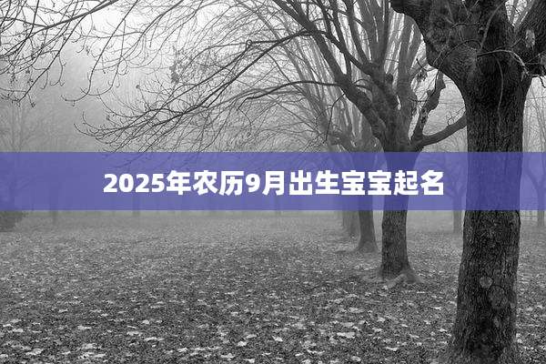 2025年农历9月出生宝宝起名