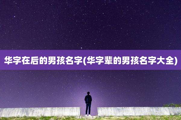 华字在后的男孩名字(华字辈的男孩名字大全)