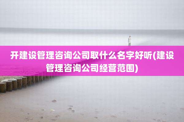开建设管理咨询公司取什么名字好听(建设管理咨询公司经营范围)