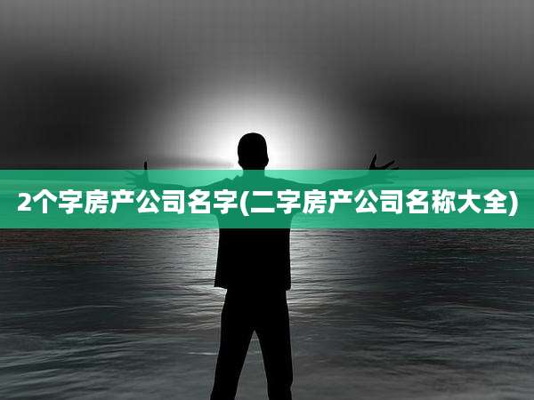 2个字房产公司名字(二字房产公司名称大全)