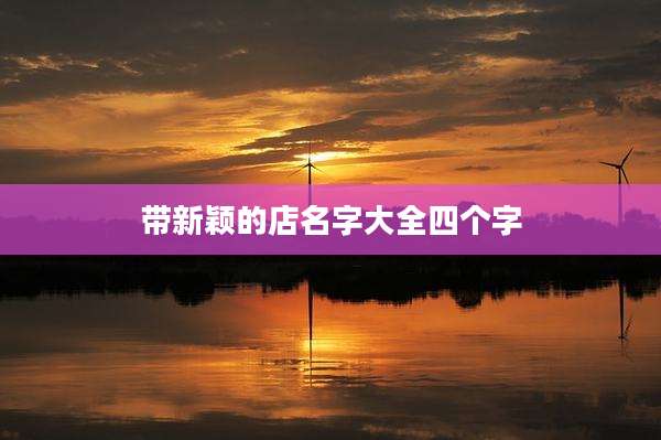 带新颖的店名字大全四个字