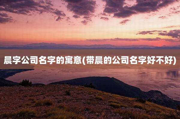 晨字公司名字的寓意(带晨的公司名字好不好)