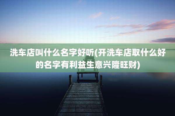 洗车店叫什么名字好听(开洗车店取什么好的名字有利益生意兴隆旺财)