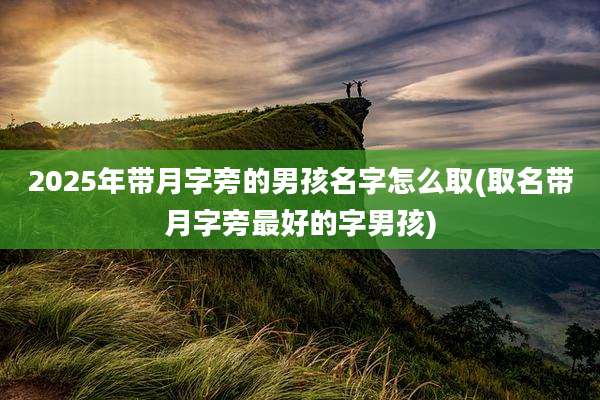 2025年带月字旁的男孩名字怎么取(取名带月字旁最好的字男孩)