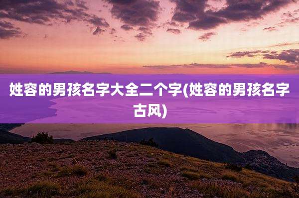 姓容的男孩名字大全二个字(姓容的男孩名字古风)