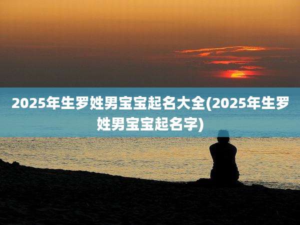2025年生罗姓男宝宝起名大全(2025年生罗姓男宝宝起名字)
