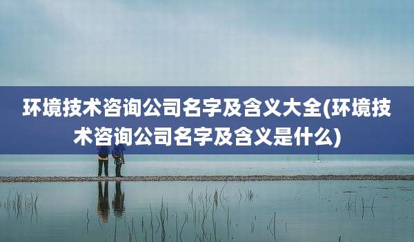 环境技术咨询公司名字及含义大全(环境技术咨询公司名字及含义是什么)