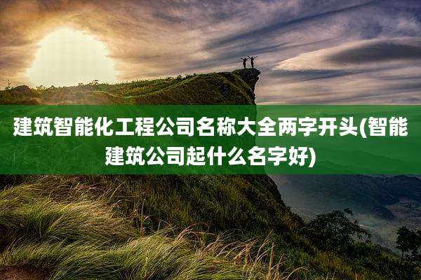 建筑智能化工程公司名称大全两字开头(智能建筑公司起什么名字好)
