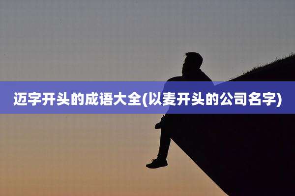 迈字开头的成语大全(以麦开头的公司名字)