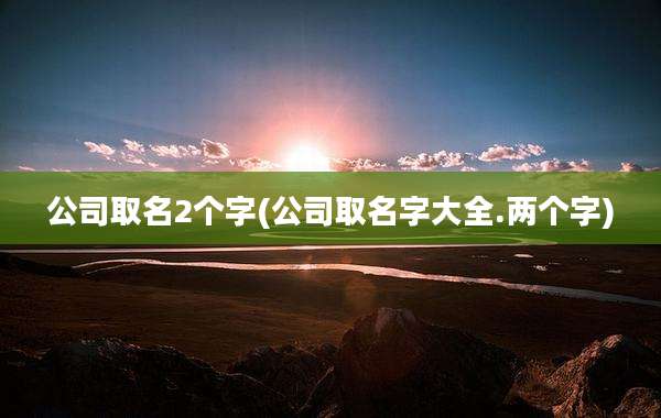 公司取名2个字(公司取名字大全.两个字)