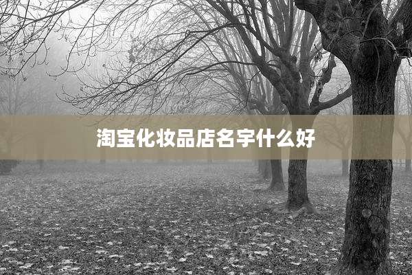 淘宝化妆品店名宇什么好