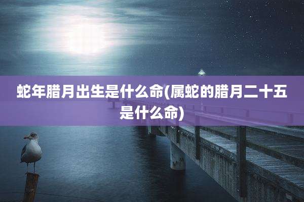 蛇年腊月出生是什么命(属蛇的腊月二十五是什么命)