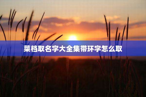 菜档取名字大全集带环字怎么取