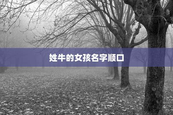 姓牛的女孩名字顺口