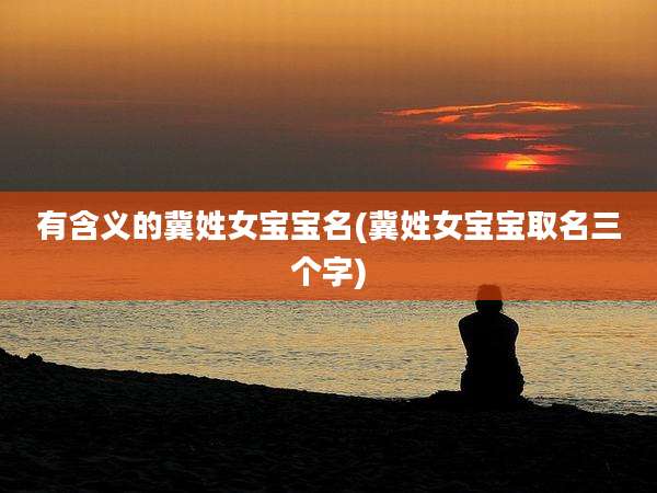 有含义的冀姓女宝宝名(冀姓女宝宝取名三个字)