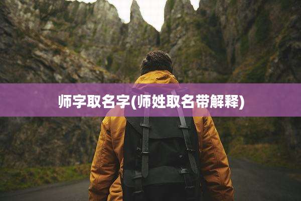 师字取名字(师姓取名带解释)
