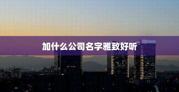 加什么公司名字雅致好听