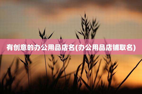 有创意的办公用品店名(办公用品店铺取名)