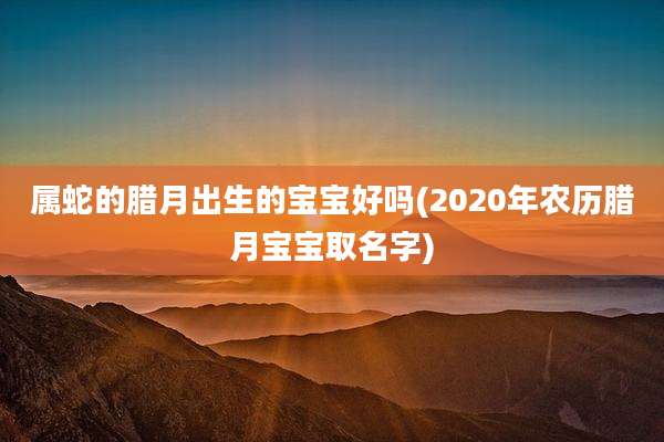 属蛇的腊月出生的宝宝好吗(2020年农历腊月宝宝取名字)