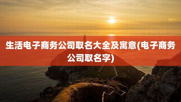 生活电子商务公司取名大全及寓意(电子商务公司取名字)