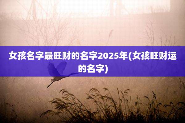 女孩名字最旺财的名字2025年(女孩旺财运的名字)
