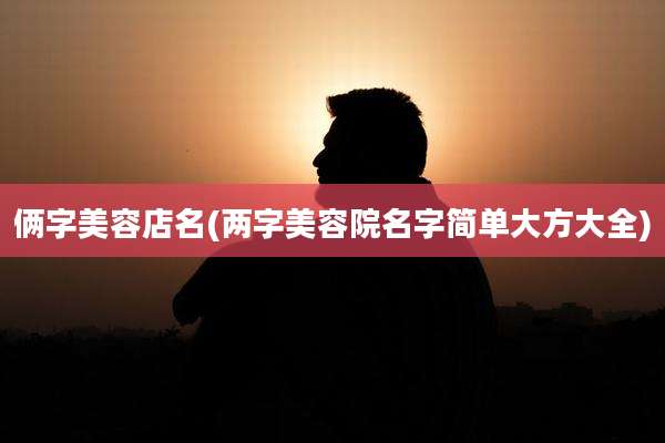 俩字美容店名(两字美容院名字简单大方大全)