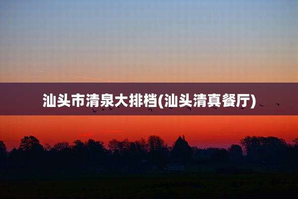 汕头市清泉大排档(汕头清真餐厅)