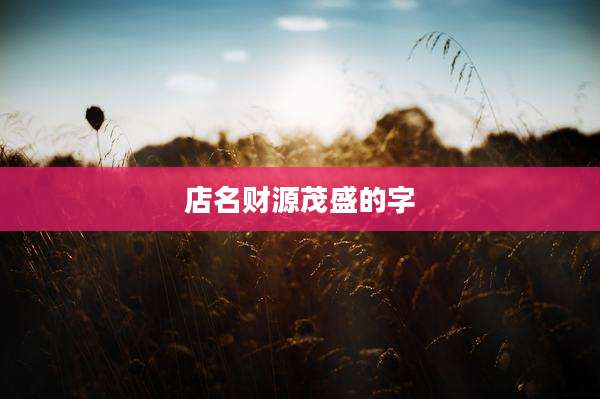 店名财源茂盛的字