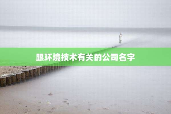 跟环境技术有关的公司名字