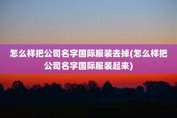 怎么样把公司名字国际服装去掉(怎么样把公司名字国际服装起来)