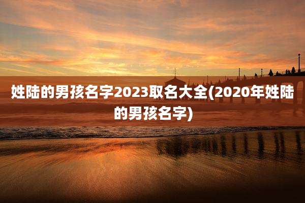 姓陆的男孩名字2023取名大全(2020年姓陆的男孩名字)