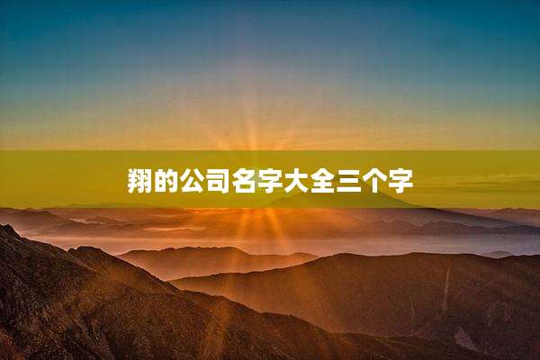 翔的公司名字大全三个字
