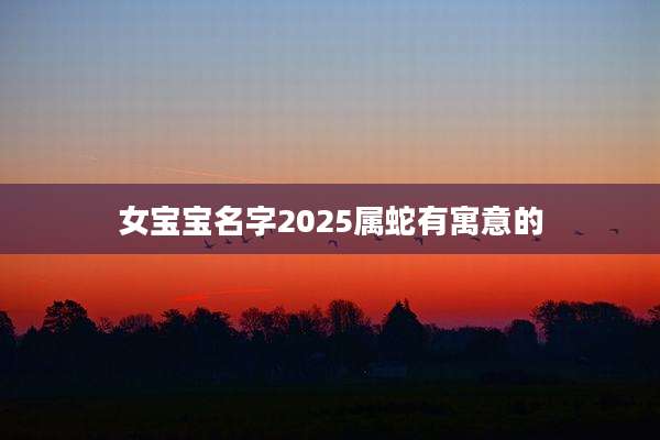 女宝宝名字2025属蛇有寓意的