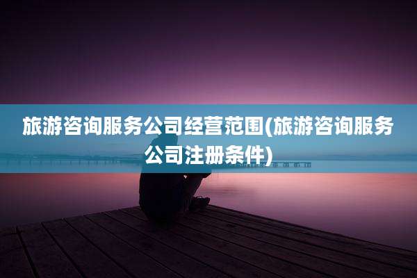 旅游咨询服务公司经营范围(旅游咨询服务公司注册条件)