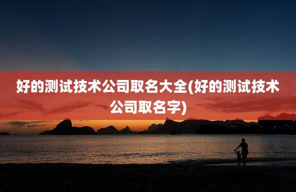 好的测试技术公司取名大全(好的测试技术公司取名字)