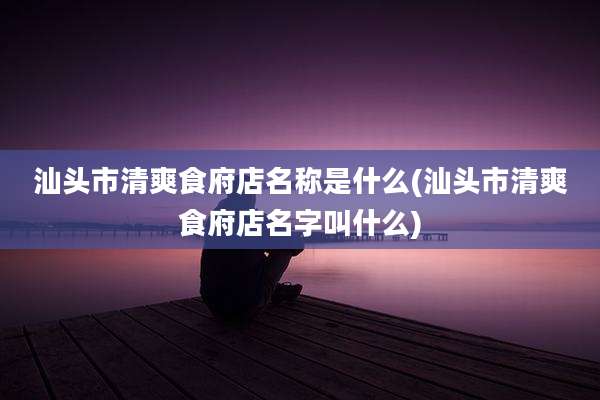 汕头市清爽食府店名称是什么(汕头市清爽食府店名字叫什么)