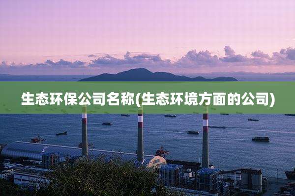 生态环保公司名称(生态环境方面的公司)