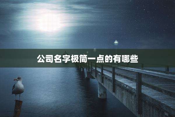 公司名字极简一点的有哪些